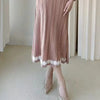 Black White Colorblock Design Women's Pleated Two Pieces Set O-neck Beaded Petal Hem Short Coat +Elastic Dress 2DB6662