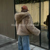 Exclusive Women Winter Hooded Faux Fur Coat Chic Street Girls Fluffy Fox Fur Jacket Thick Warm Shaggy Overcoat