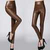 Autumn Women Velvet PU Leather Pants Elastic Stretch Faux Skinny Leather Pencil Pants Y2K Female Sexy Lady Trousers