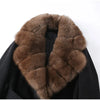 Lace-Up Long Overcoat Women's Coat Office Lady Elegant Woolen Furry Patchwork Long Sleeve Coats Loose Cardigan Jackets