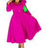 Autumn Stylish Women Evening Party Dress Long Puff Sleeve Elegant Pleated A-Line Gowns Birthday Wedding Celebrate Robes