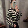 Women Zebra Print 2 Piece Set Round Neck Cropped Jacket Mini Skirt Set All Matching Suit Female Autumn Street Office Outfit