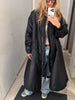 Female Oversized Long Puffer Coat Zip Lapel Full Sleeve Warm Thick Green Overcoat Winter Casual Street Chic Outwear