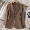 Women Pink Coffee Black Solid Blazer Female Long Sleeve Single Breasted Suit Jacket Coat Ladies Office Blazer Outerwear