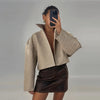 Casual Pu Leather Women Jacket Street Long Sleeve Stand Collar Zippers Female Outwear Autumn Winter Lady Streetwear