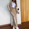 2 Pcs Set Women s Formal Coat Pants Set Autumn Winter Long Sleeves Jacket Loose Striped Wide Leg Casual Suit Outfit