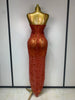 Rhinestones Sexy Mesh See Through Bodycon Dress Women Birthday Evening Cocktail party Gown Red Carpet Club Stage Outfit