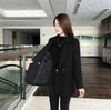 Women Autumn and Winter Blaze Black Cotton Lined Warm Suit Jacket Women's Korean Street Bombing Suit Coat