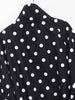 Woman Long Sleeve Polka Dot Solid Jacket High Collar Single Breasted Drawstring Coat Spring High Street Lady Chic Jackets
