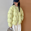Winter Fluffy Puffer Jacket Women Thicken Warm Oversized Baseball Collar 90% White Duck Down Short Casual Coat