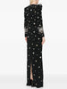High Street Designer Party Vestido Women's Formal Long Sleeve Beaded Long Maxi Dress