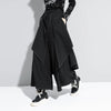 Korean Woman Pants Black Loose False Two-piece Wide Legs Pants Ladies Casual Streetwear Hurajuku Trousers Ladies