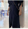 Spring Autumn Single Breasted Women's Shirt Dresses Sashes Stand Collar Korean Casual Straight Dress Female