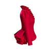 （in stock）Women Victorian Gothic Red Blazer Formal Business Ruffles Slim V Neck Jacket Victorian Elegant Pirate Jacket