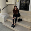 Elegant Faux Fur Thicken Jackets Women's Long Sleeves Pockets Patchwork Belts Hoodie Coat Winter Chic Warm Outerwear