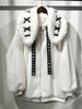 Winter Sweet Cute Kawaii Soft Thick Warm White Faux Fur Coat Women with Bunny Ears Cute Fluffy Jacket Hoodie