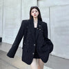 Korean High-Quality Women Blazer Autumn V-neck Loose Long Sleeve Temperament Casual Blazers Jackets Female Outerwear