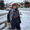 Winter Women's One‑piece Ski Suit Hooded Zipper Pocket Full Sleeve Coat Pant Suits Lady Warm Vacation Skiwear