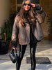 Women Thick Warm Outwear Faux Leather Jackets Autumn Winter Vintage Long Sleeve Lapel Coats Lady Streetwear Top