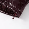 Solid Glossy Zipper Hooded Coats Women's Warm Elastic Waist Pleated Short Cotton Jacket Winter Lady High Street Outwear