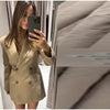 Elegant Stripe Blazer Women Loose Full Sleeve Stand Collar Single Breasted Coats Female Spring Outwear Lady