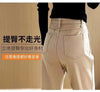 Spring Winter Plus Velvet Women Jeans Button High Waist Solid Pants Pockets Thicken Casual Straight Trousers