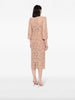 High Street Stylish Designer Women's Beaded Diamond Long Sleeve Slim Water-Soluble Lace Dress