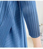 Pleated Solid Color Dress For Women Round Neck Loose Mid-calf Dresses Office Lady Female Spring 2N749