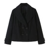 Women Solid Double Breasted Trench Jackets Vintage Lapel Neck Long Sleeves Female Chic Lady Outfits