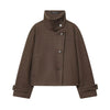 Women's Autumn Winter Stand Collar Thick Jackets Autumn Female Single Breasted Loose Long Sleeve Coats Lady Short Outwear
