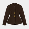 Solid Mini Skirt Set For Women Spring Long Sleeve Waist Jacket Hip Package Skirt 2 Piece Sets Lady Chic Suits