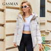 Gasmam Winter Down Jackets Women Warm Pluggable Sleeve Thermal Vest Classic zipper Lacing Design Pocket Hooded Parkas 83369