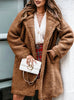 Autumn and Winter Women's Sweaters Coats Long-sleeved Collared Women's Fleece Top Clothing