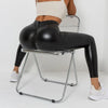 PU Leather Leggings Women Sexy Scrunch Butt Leggings Girls Faux Leather Yoga Pants High Waist Push Up Casual Leggings