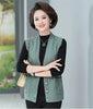 Women Knitted Cardigan Vest Jacket Spring Autumn Solid Color V-Neck Ladies Coat Middle Aged Mother Lady Sweater Waistcoat