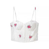 Spot-Floral Printed 3pcs Sets for Women Strap Corset Lapel Blazer Jacket Straight Pants Lady Set Vacation Outfits Suits