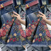 Autumn Winter Large Size Heavy Industry Embroidered Jeans Drilled High Waist Stretch Denim Pants Women Micro Jeans