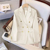Blazer Women Spring Casual Long Sleeve Outerwears Slim Black Double Blazers Feminino Jackets Streewear