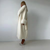 Lace-Up Long Overcoat Women's Coat Office Lady Elegant Woolen Furry Patchwork Long Sleeve Coats Loose Cardigan Jackets