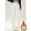 Winter Girls Fleece Thermal High Waist Jeans Female Snow Warm Plush Denim Pants Lady Casual Daily Straight Leg Trousers