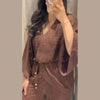 Casual Women Shirt Pant Set V-Neck Lace Up Loose Long Sleeve Top Wide Leg Trousers Suit Spring Autumn Chic Lady Outfits