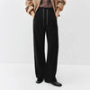 Women Pants Fleece Lined Panelled Design Loose Fit Barrel Leg Elastic Waist Minimal Style Everyday Style Winter
