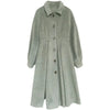 French Vintage Woolen Coats Women Autumn Winter Elegant Pleated Long Coat Female Sweet Lantern Sleeve Jackets