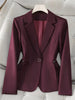 Women Blazer Fuchsia Apricot Black Long Sleeve Single Button Suit Ladies Work Wear Jacket Coat Female Outerwear 4XL