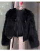 autumn and winter fur coat women's short style imitation fox fur Korean version versatile lace up thick top