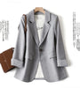 Office Lady Casual Blazers For Women Autumn Single Button Long Sleeve Outerwears Coats & Jackets Elegant