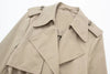 Women's Autumn Slim Trench Coats Solid Turn-Down Collar Long Sleeves Belt Decoration Double Breasted Female Coats