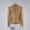 Winter Suede Short Jacket For Women's Vintage High Waist Slim Cardigan Winter Street Lapel Office Commuting Jackets Coat