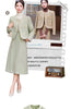 Elegant Tweed Two Piece Set for women Tassel Long Sleeve Jacket Coat + High Waist Skirt Sets Office Lady Suit