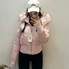 Women's Cotton Jacket Fur Collar Zipper Slim Waist Pocket Warm Thicken Coat Autumn Winter Hooded Jacket Lady Outwears